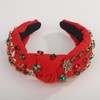 Jumwrit Christmas Tree Wide Top Knot Headband with Rhinestone for