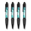 Set of 4 Black Ballpoint Pens (Photo Insert) - Teal