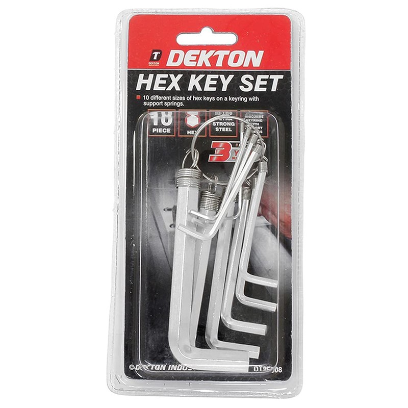 DEKTON DT85508 10PC HEX Key Set, Gold