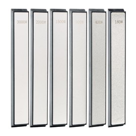 6 PCS Diamond Knife Sharpening Stones, Knife Sharpener Fixed-Angle Kit, Diamond Whetstone Oil Stone: 180/400/800/1500/1500/2000/3000 Grit