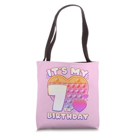 Pop-it Birthday Girl 7 years old, Push it Pop Fidget Bubble Tote Bag