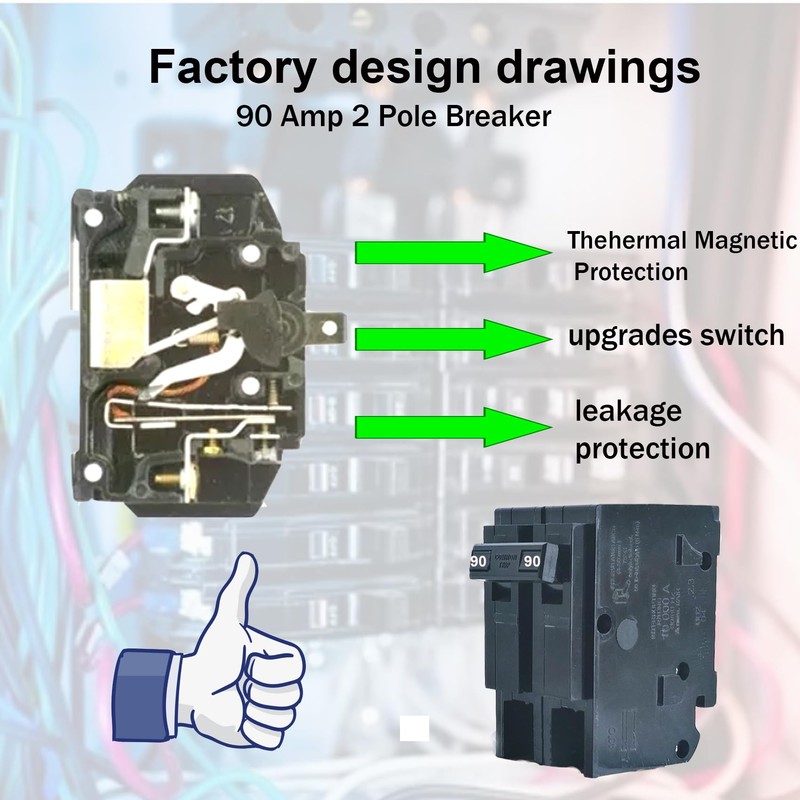 2 Pole 90 Amp Breaker,Replace for HOM290 Circuit Breaker,90 Amp