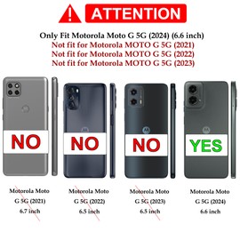 Gritup for Moto G 5G-2024 Case with [HD Screen Protector×2], 360° Metal Rotation Ring Kickstand [Military Grade Drop Proof],Dark Green