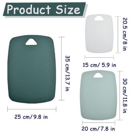 Chopping Board Set of 3 - Kitchen Cutting Boards, Dishwasher Safe, Multicolour, BPA Free Plastic Board with Non-Slip Back and Deep Drip Juice Groove for Vegetables and Fruits, Meat(Green)