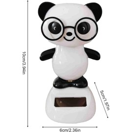 1Pc Solar Dancing Panda Bear Tiger - Shaking Dancing, Dancing Animal Figurine for Car Interior Home Desk Decorations Solar Power Kits,Car Dashboard Ornament, Car Accessories（Black and White）