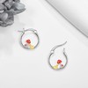 Snail Mushroom Earrings 925 Sterling Silver Mushroom Snail Hoop Earrings