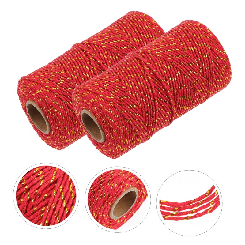 Operitacx 2 Gold- und Silberdraht -Baumwollseil binden Kabel Jutegarn Juteseil