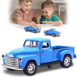 AGSIXZLAN Little Blue Truck Toy for Kids Ages 2 3 4 5 6 7 8 Year Old Boys Girls,1:32 Alloy Kids Car Toy Driveable,Car Door Can Open,Toy Trucks for Toddlers Easter Christmas Birthday Gifts