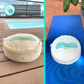 WonderVibes Meditation Cushion - Premium Floor Pillow, Comfortable Floor Pillow for Adults, Beautiful Meditation Pillow, Large Buckwheat Floor Cushion with Washable Quality Cover - Quality Zafu