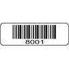 1000 Numbered Labels, Pre Printed Serial Barcodes 1-1/2" x 1/2"
