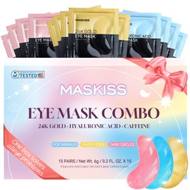 Under Eye Patches for Birthday (15 Pairs) - Eye Masks Skincare Enriched with Collagen, hyaluronic acid, anti-aging self care eye gel pads for puffy eyes, dark circles and eye bags,wrinkle patches