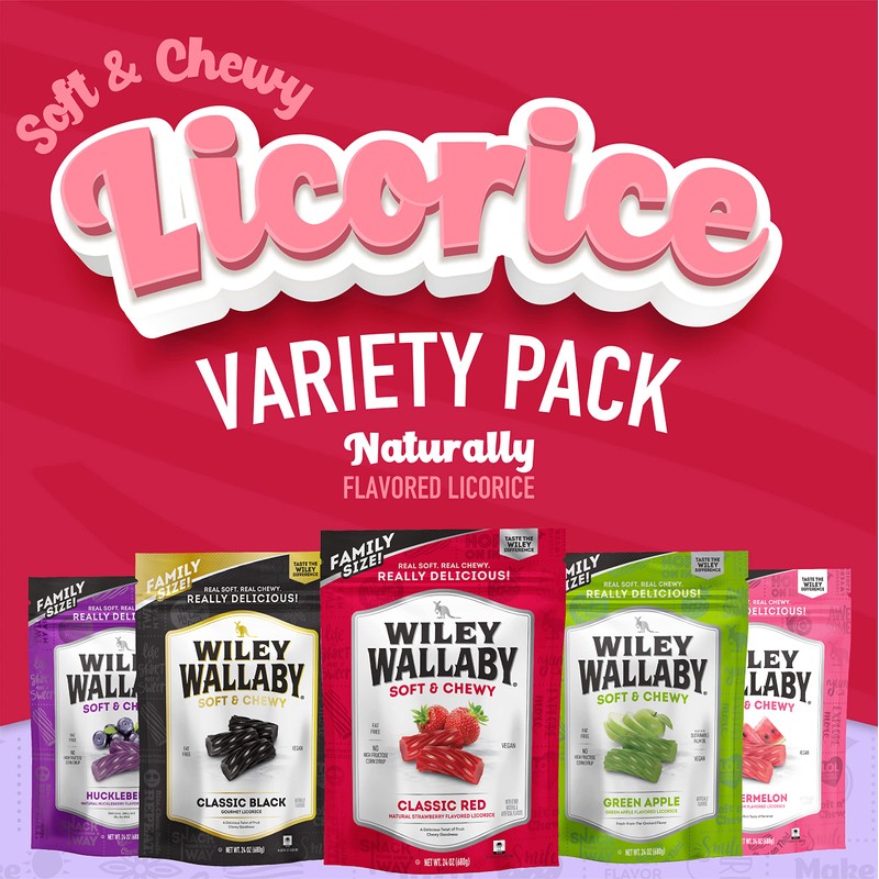 Wiley Wallaby Licorice 24 Ounce Classic Gourmet Australian Style Soft