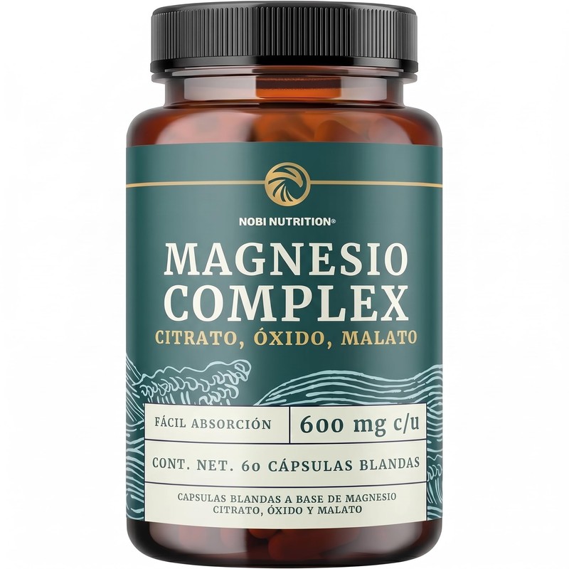 Nobi Nutrition Magnesio Complex Citrato, Malato y Óxido, 60 Unidades