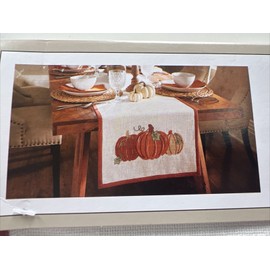 allen + roth Table Runner 18"×90" Pumpkin Harvest Autumn Fall NEW