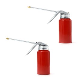 Anyhut 2 PCS Metal Pump Oil Can, 200ml Oil Dispenser with Spout, Cold Rolled Steel Oil Spray Can for Auto Motorcycles Bicycles Home Appliances, Manual Pump Oiler for Lubrication