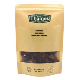 Organic Sun Dried Tomatoes Halves (Salted)-Certified Organic, Non-GMO, Vegan, No Additives, No Preservatives, Resealable Bag by Thames Organic 250g