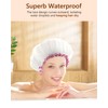 mikimini White Shower Cap Waterproof Reusable, Double Layers Bathing Hair