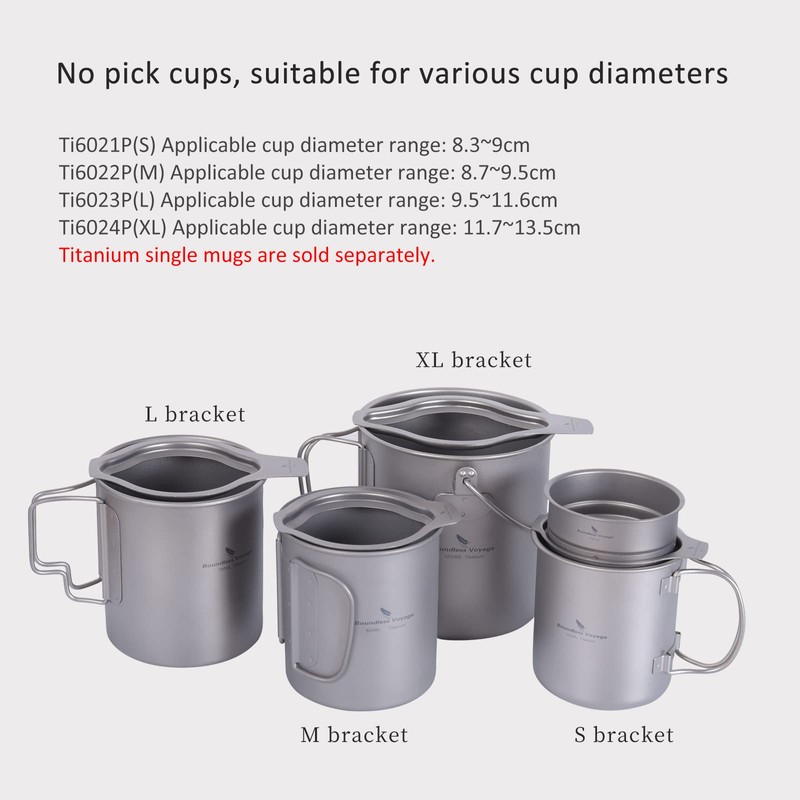 Boundless Voyage Titanium Pour Over Coffee Filter Holder Outdoor Camping