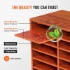 27 Compartment Medium Density Fiberboard Literature Organizer Adjustable Shelves Wood