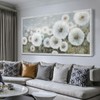 Ardemy Flowers Wall Art Canvas Dandelions White Gold Painting Landscape