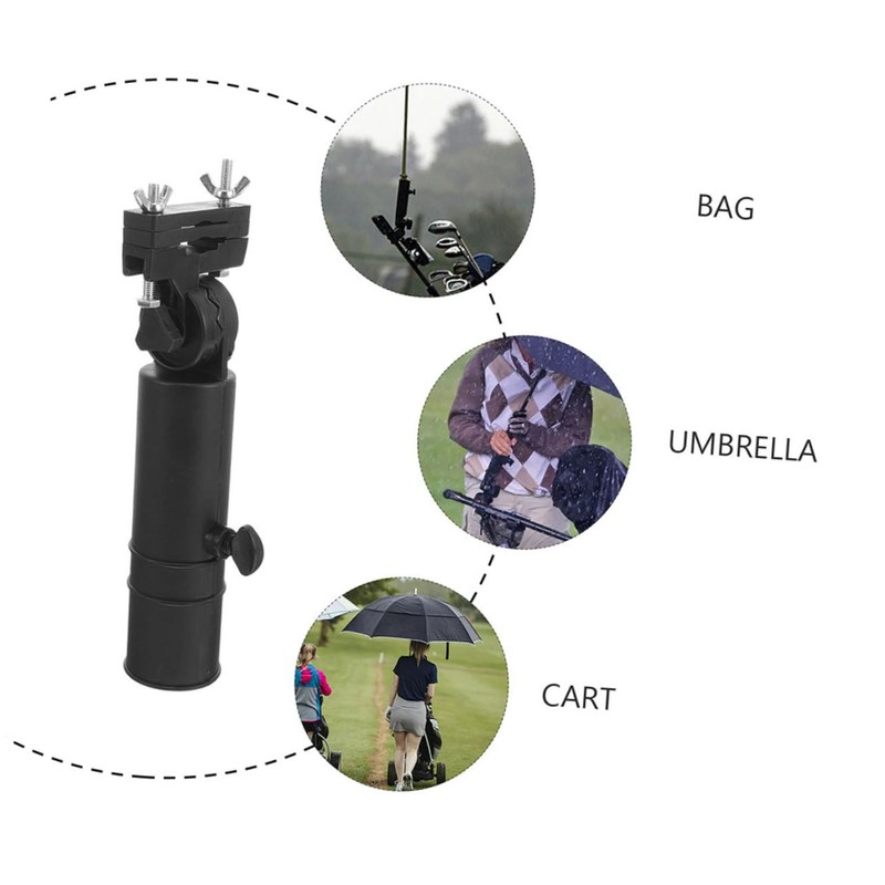 Sosoport 2pcs Adjustable Golf Umbrella Holder Durable Clamp for Golf