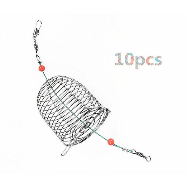 Toasis Small Fishing Bait Cage Feeder Basket Carp Fishing Tackle Pack of 10 (Small)