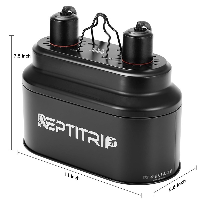 Dual Reptile Light Fixture with 100W Daytime Heat & UVB