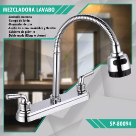 Prez Grifo Mezcladora Fregador Llave Inoxidable Flexible Sp-80094