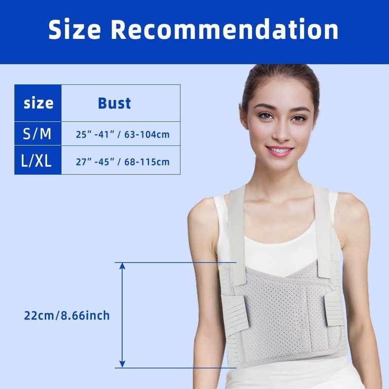 Malloraned Rib Brace for Women,Adjustable Rib Compression Wrap with Cross