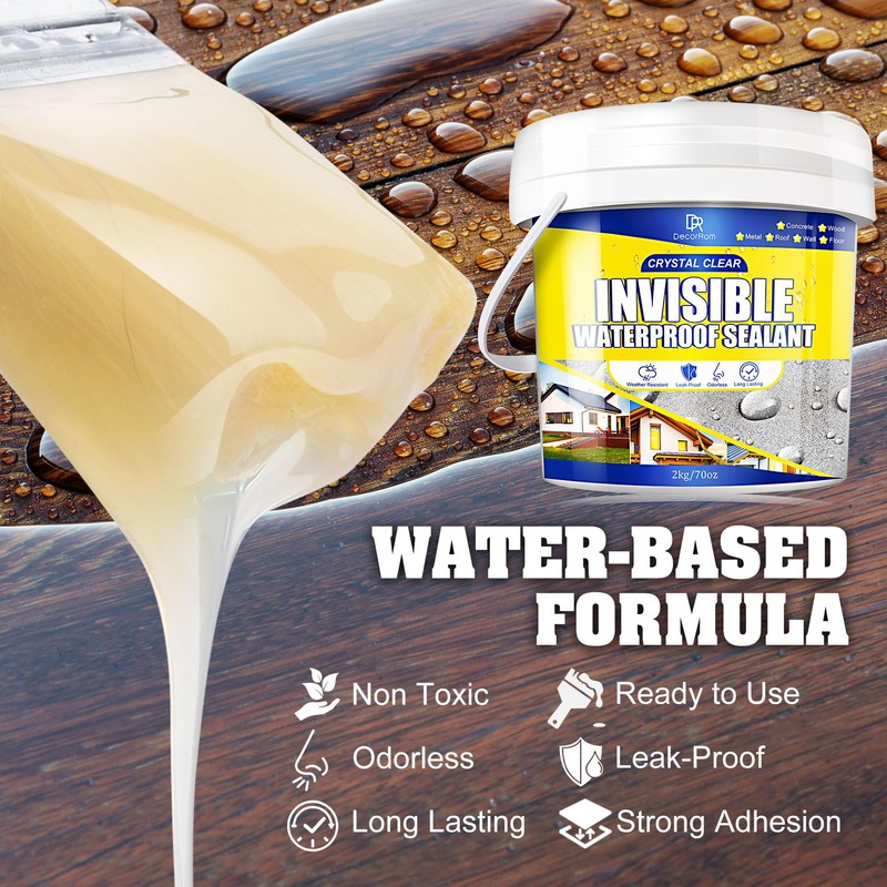 Transparent Waterproof Coating, 70oz Clear Waterproof Sealant - Concrete Crack