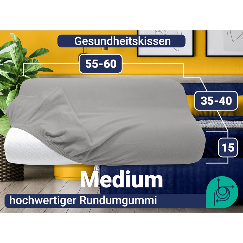 Marie´s Home Pack of 2 Pillowcases for Neck Support Pillow,