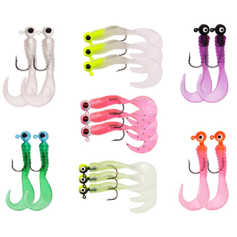 17Pcs Fishing Lures Jig Head Hooks Football Jig Head Hooks