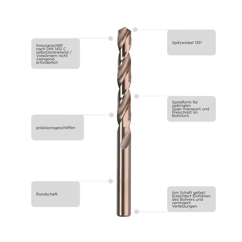 KWB HSS-E Metal Drill BIT Set 19-Piece - 1 MM