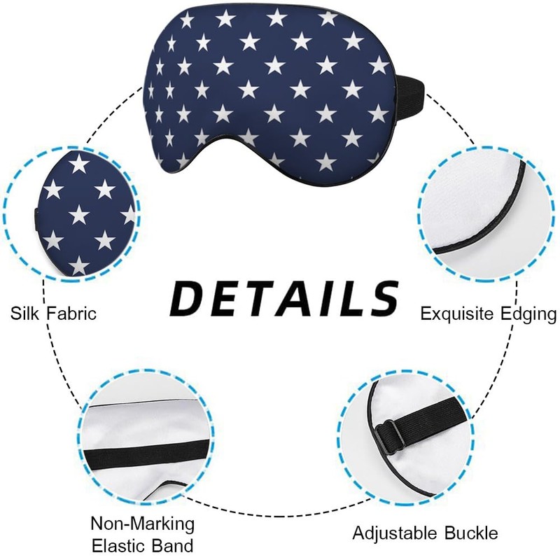 NOHSHE Blue White Stars Silk Eye Mask Sleep Mask Classic