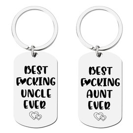 Best F*cking Uncle and Aunt Ever Keychains - Couple Gift for Women Men from Niece Nephew - Mothers Day, Father's Day, Wedding, Birthday Key Chains