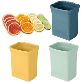 Cortador de tazas, 3 piezas, de acero inoxidable, cortador de frutas, cortador de fresa, cortador de uva, cortador de plátano, fabricación rápida, ensalada de frutas, verduras, creativa, utensilios de prensa de taza de cocina