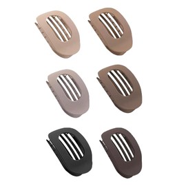 GWAWG 6PCS Flat Hair Clips for woman,Curved Design Neutral Colour Matt Flat Hair Clips for Lying,Strong Hold Hair Claw Clips,Hair Accessories for Women and Girls