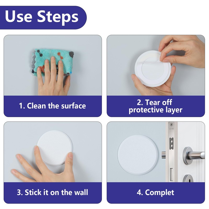 3 1/4 in Wall Protector Round, 10 Pack Doorknob Wall