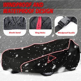 XYZCTEM Full Cover for Polaris Slingshot Upgrated Waterproof Premium UV Resistant All Weather Protection Full Cover with Reflective Strips & Air Vent