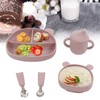 5pcs Baby Feeding Kit Food Grade Silicone Bear Design Plate