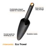 Fiskars Eco Trowel with Curved Spade, Ergonomic Handle, UV Resistance,