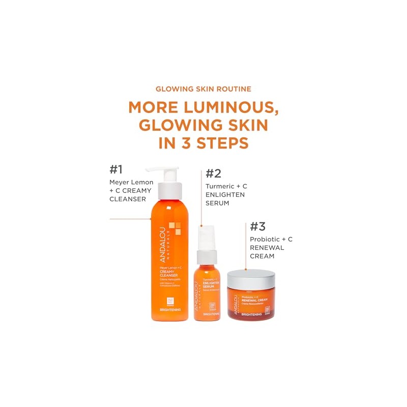 Andalou Naturals Turmeric + C Enlighten Serum, 1.1 Ounce