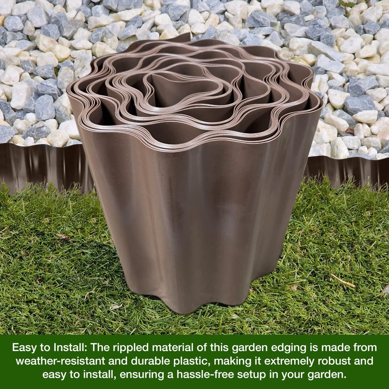 Enhance Your Garden Design with 9 Metres, Brown Flexible Plastic