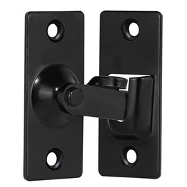 Litensh 90 Degree Door Lock Stainless Steel Right Angle Sliding Door Latch Bend Buckle Bolt Lock for Slider Barn Door Window (Black)