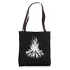 Campfire 3D Wireframe - Vintage Nature Camping Lover Tote Bag