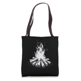 Campfire 3D Wireframe - Vintage Nature Camping Lover Tote Bag