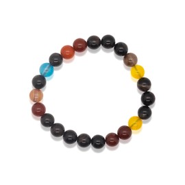 H&H Spirit Jewerly Gemstone Mix Natural Gemstone Bracelets Natural Stones Ball Bracelet 8 mm Beads for Men and Women, Gemstone, Semi-precious stones