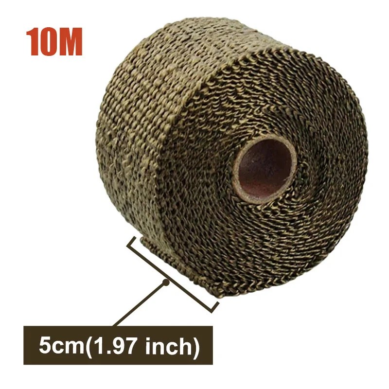 Unbranded Titanium 2" 10M Exhaust Header Heat Wrap Trap Motorcycle