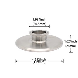 QMINOX 4 Inch × 1.5 Inch Sanitary Fitting End Cap Reducer Stainless Steel 304 Sanitary Concentric Reducer Tri Clamp Clover