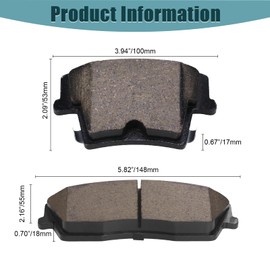 Brake Pads Front Rear Set fit for 2005-2017 for Chrysler 300,2009-2017 for Dodge Challenger,2006-2017 for Dodge Charger,2005-2008 for Dodge Magnum